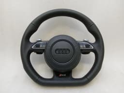 AUDI Audi RS5 8T RS4 A5 A4 B8 Steering Wheel LEATHER 8T0419091J Steering Wheel LEATHER BLACK — thumbnail 1