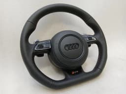 AUDI Audi RS5 8T RS4 A5 A4 B8 Steering Wheel LEATHER 8T0419091J Steering Wheel LEATHER BLACK — thumbnail 2