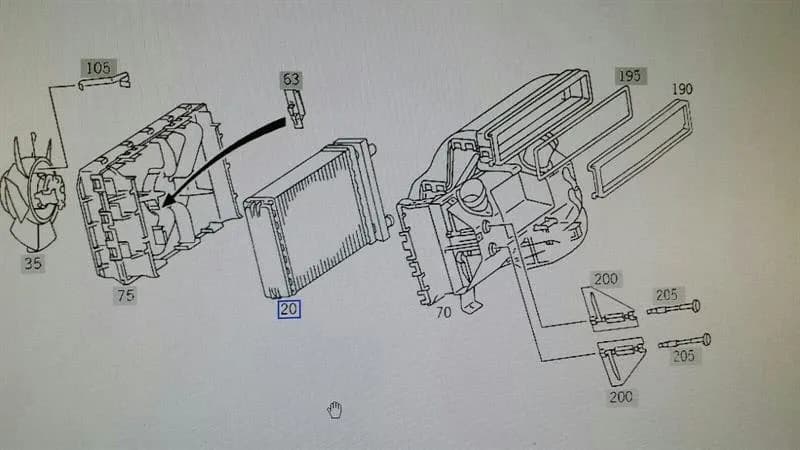 MERCEDES-BENZ Mercedes G-Wagen W463 Heater Matrix A0028356201 Heat Exchanger Radiator