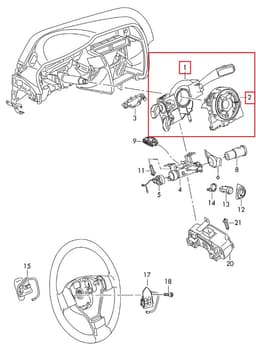 SEAT 5K0953569AL 5K0953502R Indicator/wiper/slip ring switch (stalk) SEAT ALHAMBRA II (7N) (2010-2020) — thumbnail 1