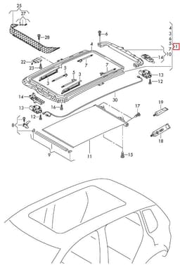 VW 5N0877049A Sunroof VW TIGUAN I (5N) (2007-2018) — thumbnail 2