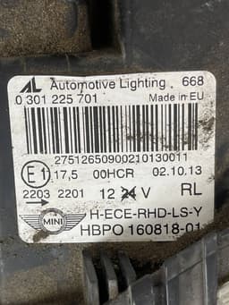 MINI 2751265 Headlight left MINI MINI II (R56, R57) (2006-2015) — thumbnail 3