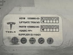 TESLA 1558860-00-B 155886000B Bootlid / tailgate trim panel TESLA MODEL 3 (2017-) — thumbnail 4
