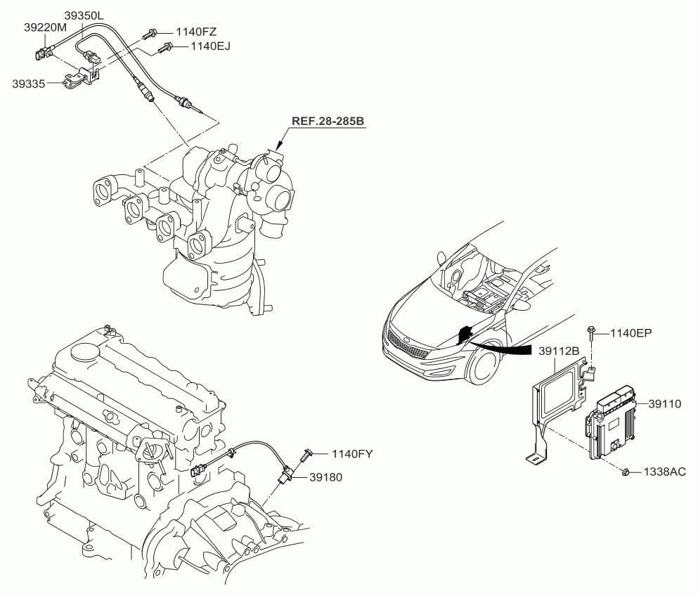 KIA Engine Control Unit / module (ECU) KIA OPTIMA III (TF) (2010-2015)
