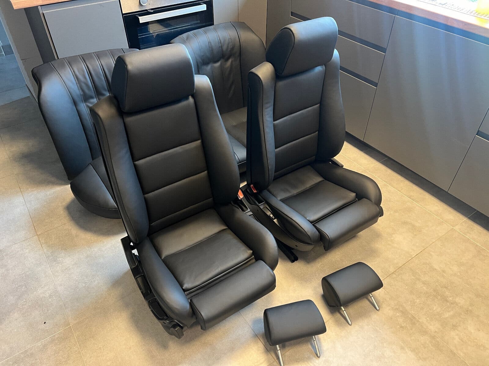 BMW BMW 7 E23 Facelift Black Salon Leather Sport Seat SET Heating SCHWARZ